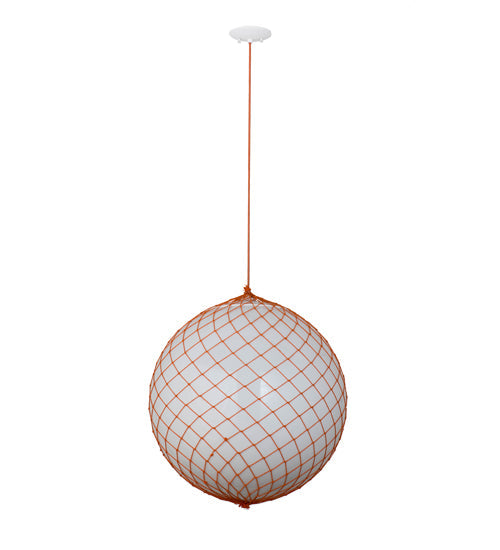Meyda Lighting Malla Pelota 24" White Pendant Light With White Statuario Idalight Shade