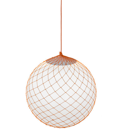 Meyda Lighting Malla Pelota 24" White Pendant Light With White Statuario Idalight Shade