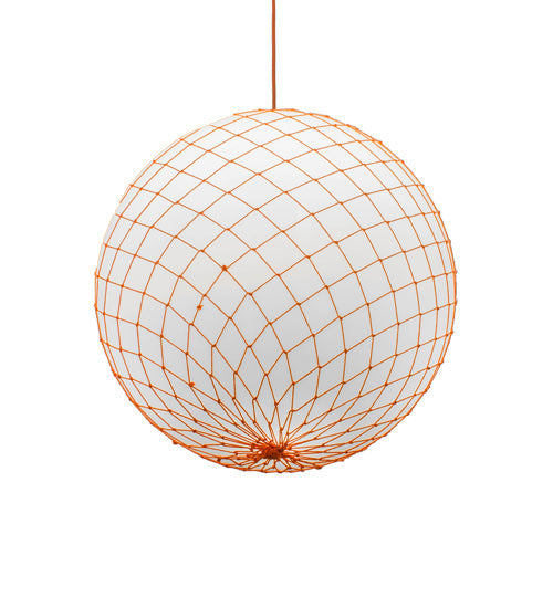 Meyda Lighting Malla Pelota 24" White Pendant Light With White Statuario Idalight Shade