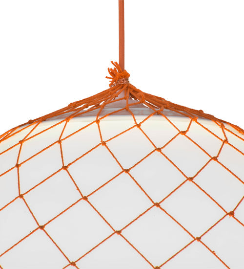 Meyda Lighting Malla Pelota 24" White Pendant Light With White Statuario Idalight Shade