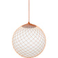 Meyda Lighting Malla Pelota 24" White Pendant Light With White Statuario Idalight Shade Glass