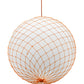 Meyda Lighting Malla Pelota 24" White Pendant Light With White Statuario Idalight Shade Glass