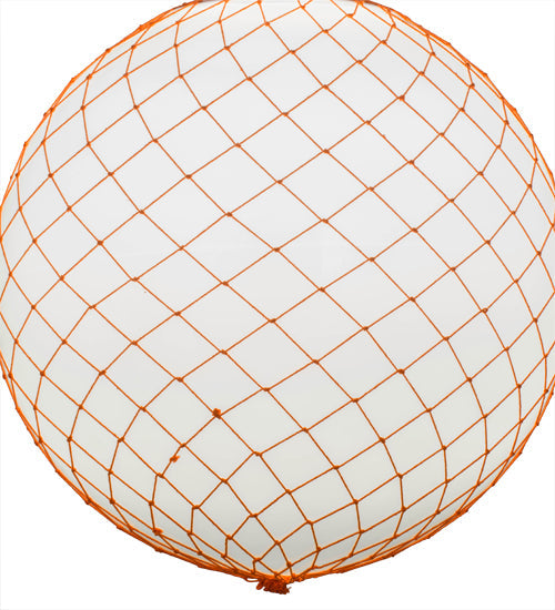 Meyda Lighting Malla Pelota 24" White Pendant Light With White Statuario Idalight Shade Glass
