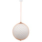 Meyda Lighting Malla Pelota 24" White Pendant Light With White Statuario Idalight Shade