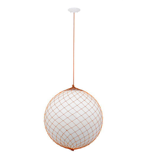 Meyda Lighting Malla Pelota 24" White Pendant Light With White Statuario Idalight Shade
