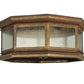 Meyda Lighting Manchester 30" 4-Light Antique Rust Octagon Flush Mount Light With Clear Seeded Shade Glass