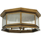 Meyda Lighting Manchester 30" 4-Light Brass Flush Mount Light With Clear Seeded Shade Glass