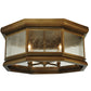 Meyda Lighting Manchester 30" 4-Light Brass Flush Mount Light With Clear Seeded Shade Glass