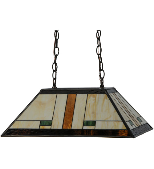Meyda Lighting Manhattan 21" 2-light Oil Rubbed Bronze Island Pendant Light With Multi-Colored Shade Glass