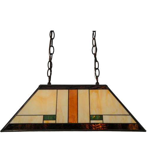 Meyda Lighting Manhattan 21" 2-light Oil Rubbed Bronze Island Pendant Light With Multi-Colored Shade Glass