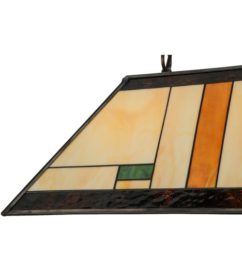 Meyda Lighting Manhattan 21" 2-light Oil Rubbed Bronze Island Pendant Light With Multi-Colored Shade Glass