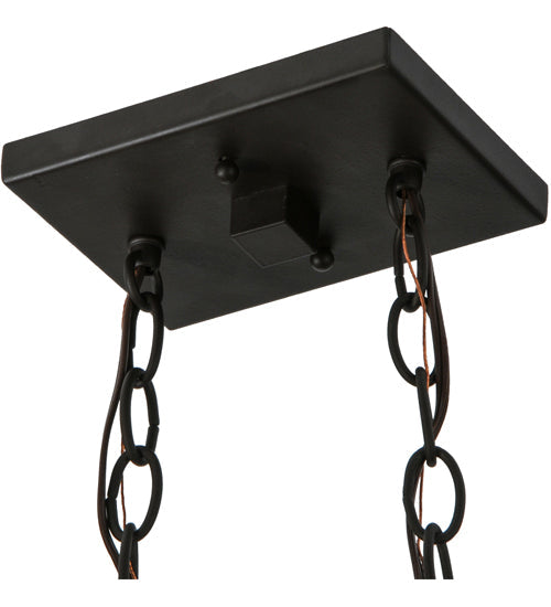 Meyda Lighting Manhattan 21" 2-light Oil Rubbed Bronze Island Pendant Light With Multi-Colored Shade Glass