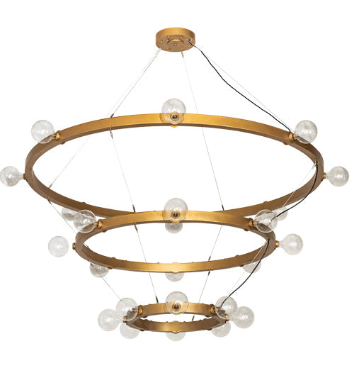 Meyda Lighting Manheim 72" 24-Light 3-Tier Gold Metallic Alva Chandelier