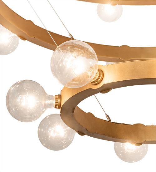 Meyda Lighting Manheim 72" 24-Light 3-Tier Gold Metallic Alva Chandelier