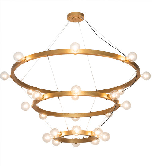 Meyda Lighting Manheim 72" 24-Light 3-Tier Gold Metallic Alva Chandelier