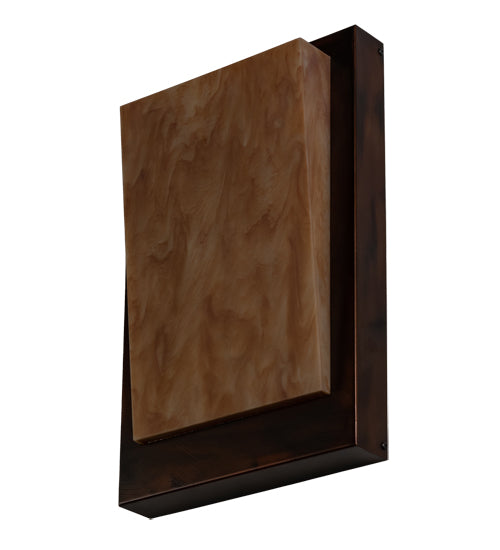 Meyda Lighting Manitowac 12" LED Vintage Copper Wall Sconce With Ambra Siena Idalight Shade Glass