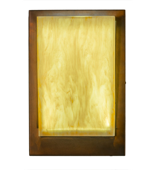 Meyda Lighting Manitowac 12" LED Vintage Copper Wall Sconce With Ambra Siena Idalight Shade Glass