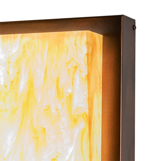 Meyda Lighting Manitowac 12" LED Vintage Copper Wall Sconce With Ambra Siena Idalight Shade Glass