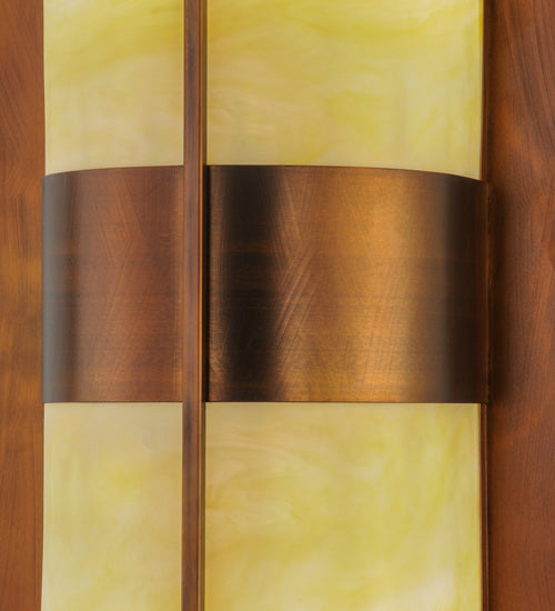 Meyda Lighting Manitowac 18" 2-Light Vintage Copper Wall Sconce With Botticino Idalight Shade Glass