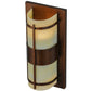 Meyda Lighting Manitowac 6" 2-Light LED Vintage Copper Wall Sconce With Botticino Idalight Shade Glass