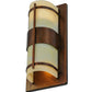 Meyda Lighting Manitowac 6" 2-Light LED Vintage Copper Wall Sconce With Botticino Idalight Shade Glass