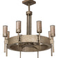 Meyda Lighting Mansfield 36" 8-Light Ombre Lavato Chandelier With Silver Mica Shade Glass