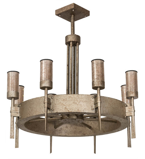 Meyda Lighting Mansfield 36" 8-Light Ombre Lavato Chandelier With Silver Mica Shade Glass