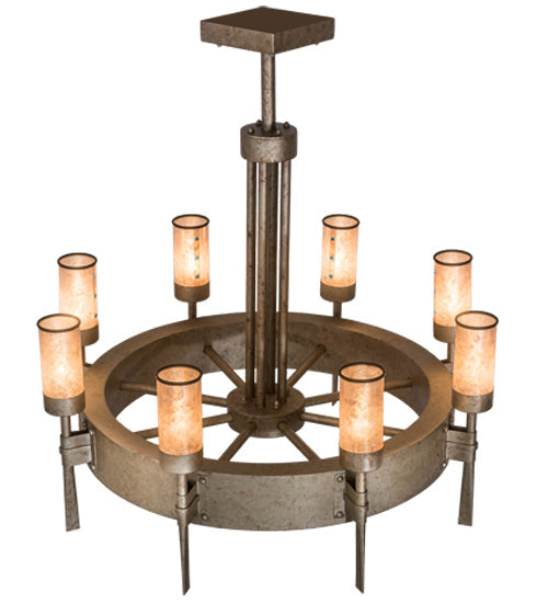 Meyda Lighting Mansfield 36" 8-Light Ombre Lavato Chandelier With Silver Mica Shade Glass