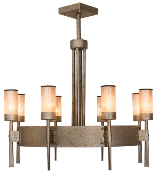 Meyda Lighting Mansfield 36" 8-Light Ombre Lavato Chandelier With Silver Mica Shade Glass