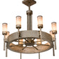 Meyda Lighting Mansfield 36" 8-Light Ombre Lavato Chandelier With Silver Mica Shade Glass