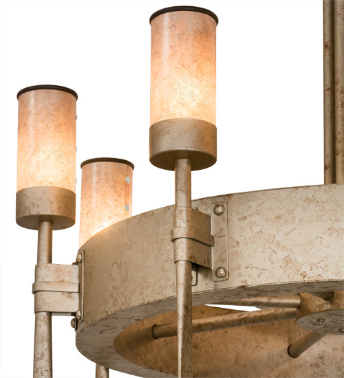 Meyda Lighting Mansfield 36" 8-Light Ombre Lavato Chandelier With Silver Mica Shade Glass