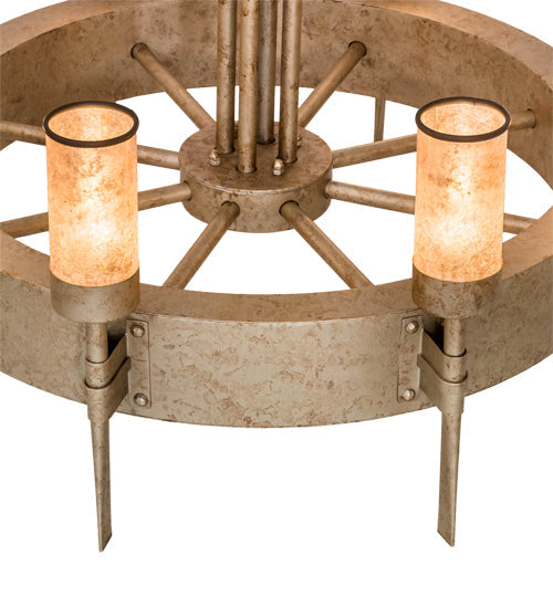 Meyda Lighting Mansfield 36" 8-Light Ombre Lavato Chandelier With Silver Mica Shade Glass