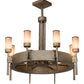 Meyda Lighting Mansfield 36" 8-Light Ombre Lavato Chandelier With Silver Mica Shade Glass