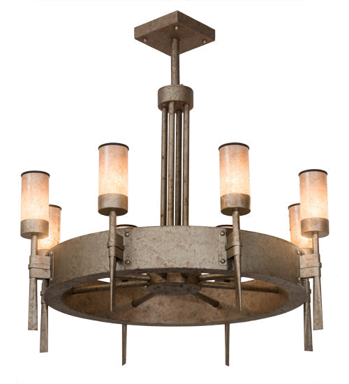 Meyda Lighting Mansfield 36" 8-Light Ombre Lavato Chandelier With Silver Mica Shade Glass