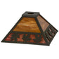 Meyda Lighting Maple Leaf 19" Oil Rubbed Bronze Frame With Honey and Brown Shade Glass