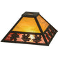 Meyda Lighting Maple Leaf 19" Oil Rubbed Bronze Frame With Honey and Brown Shade Glass