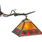Meyda Lighting Maple Leaf 42" 2-Light Burnished Antique Copper Island Pendant Light With Ruby & Beige Shade Glass