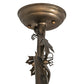 Meyda Lighting Maple Leaf 42" 2-Light Light Burnished Antique Copper Island Pendant Light With Honey & Burgundy Art Shade Glass