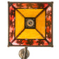 Meyda Lighting Maple Leaf 42" 2-Light Light Burnished Antique Copper Island Pendant Light With Honey & Burgundy Art Shade Glass