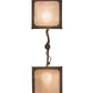 Meyda Lighting Maple Leaf 42" 2-Light Light Burnished Antique Copper Island Pendant Light With Honey & Burgundy Art Shade Glass