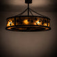 Meyda Lighting Maple Leaf 44" 8-Light Oil Rubbed Bronze Chandelier With Amber Mica Shade Glass and Fan