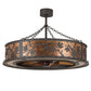 Meyda Lighting Maple Leaf 44" 8-Light Oil Rubbed Bronze Chandelier With Amber Mica Shade Glass and Fan