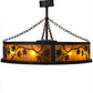 Meyda Lighting Maple Leaf 44" 8-Light Oil Rubbed Bronze Chandelier With Amber Mica Shade Glass and Fan