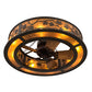 Meyda Lighting Maple Leaf 44" 8-Light Oil Rubbed Bronze Chandelier With Amber Mica Shade Glass and Fan