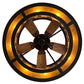 Meyda Lighting Maple Leaf 44" 8-Light Oil Rubbed Bronze Chandelier With Amber Mica Shade Glass and Fan