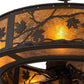 Meyda Lighting Maple Leaf 44" 8-Light Oil Rubbed Bronze Chandelier With Amber Mica Shade Glass and Fan