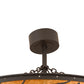 Meyda Lighting Maple Leaf 44" 8-Light Oil Rubbed Bronze Chandelier With Amber Mica Shade Glass and Fan
