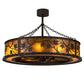 Meyda Lighting Maple Leaf 44" 8-Light Oil Rubbed Bronze Chandelier With Amber Mica Shade Glass and Fan