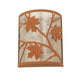 Meyda Lighting Maple Leaf 5" 2-Light Earth Wall Sconce With Silver Mica Shade Glass