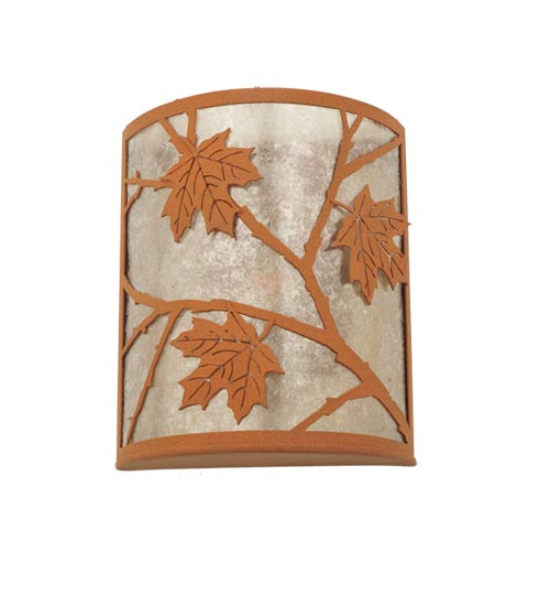 Meyda Lighting Maple Leaf 5" 2-Light Earth Wall Sconce With Silver Mica Shade Glass